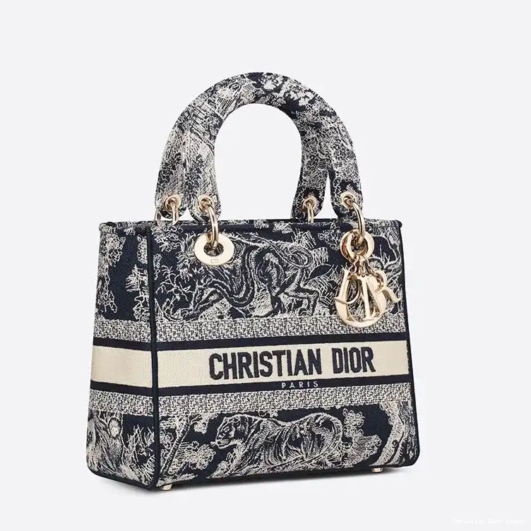 Cheap de Motif Jouy Blue D-lite Medium Bag Canvas Navy Toile Lady 0404 Luxury